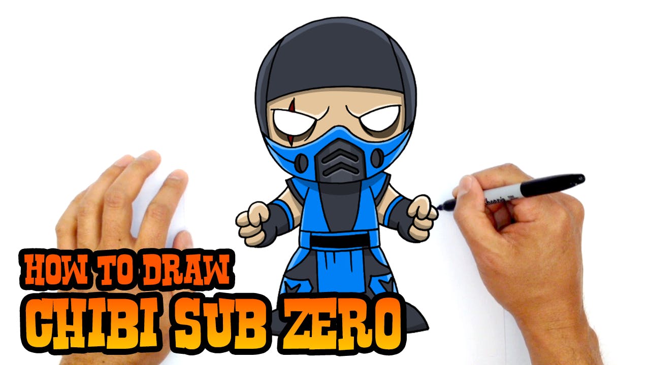 How to Draw Chibi Sub Zero Mortal Kombat C4K ACADEMY